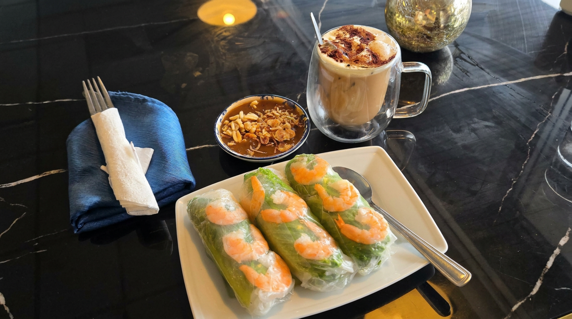 Pho and spring rolls